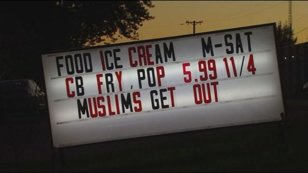 It's my right': Restaurant owner defends 'Muslims get out' sign amid criticism