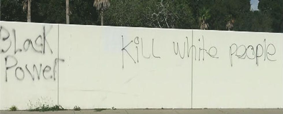 Kill white people,' 'black power' graffiti plastered over wall along busy Florida highway