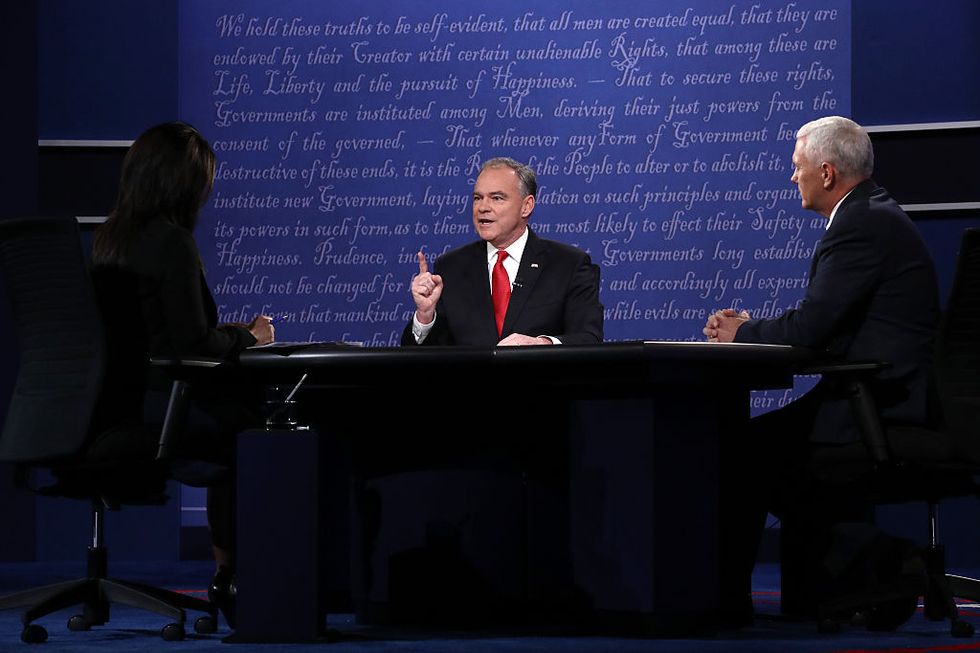 Kaine interrupted Pence and moderator more than 70 times during VP debate, RNC says