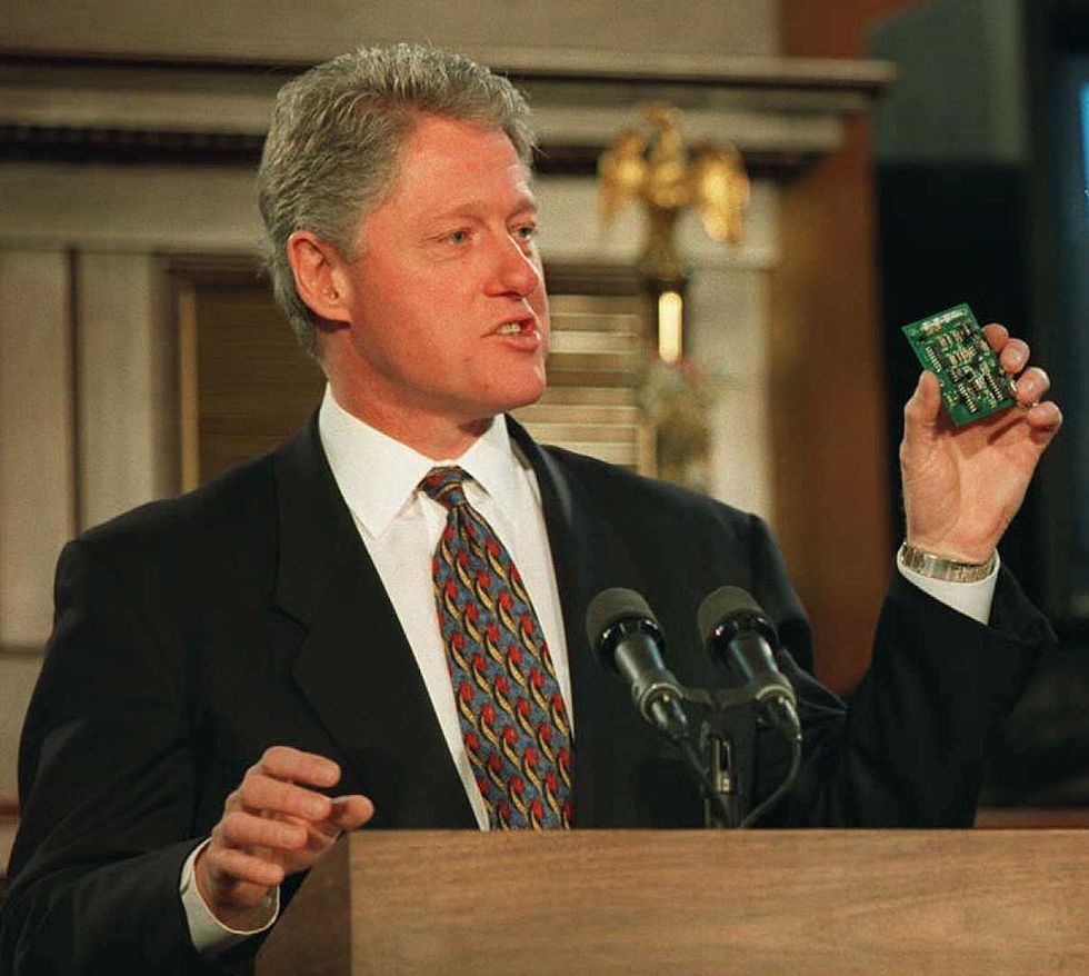 Listen to this 1996 political ad from Bill Clinton touting social conservative positions