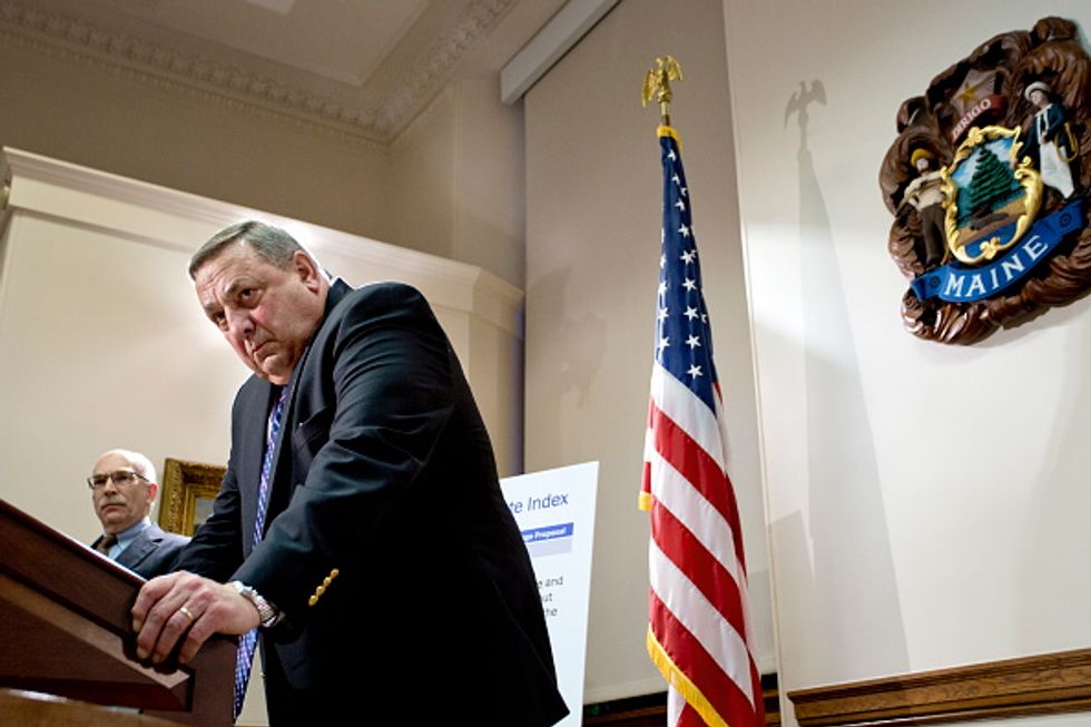 Gov. LePage showcases Russian nesting dolls of Bill Clinton's accusers to go after Trump opponents