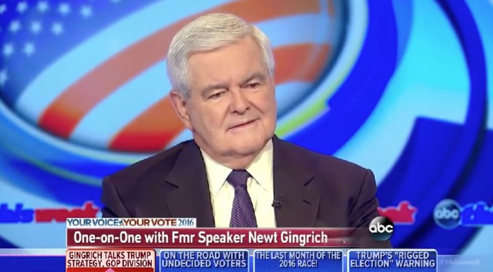 Gingrich: 'Without one-sided assault of the news media,' Trump would be leading Clinton by 15 points