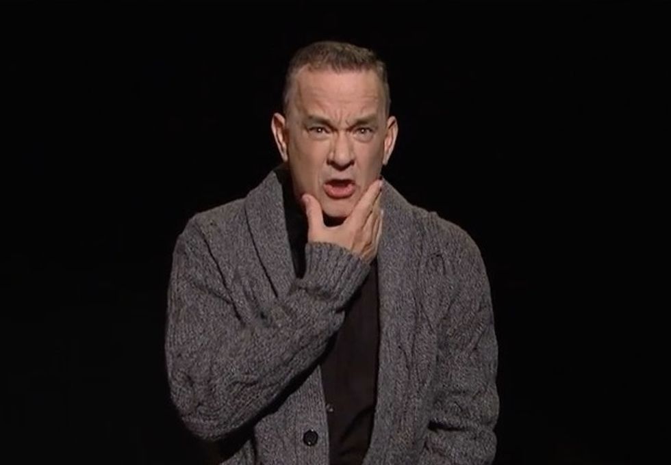 Tom Hanks' 'SNL' monologue is a 'father-son' talk from 'America's Dad' to the country