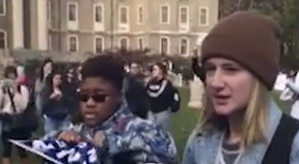 Anti-Trump student is asked, 'What does Hillary do for gay people?' Her reply gets a big laugh.