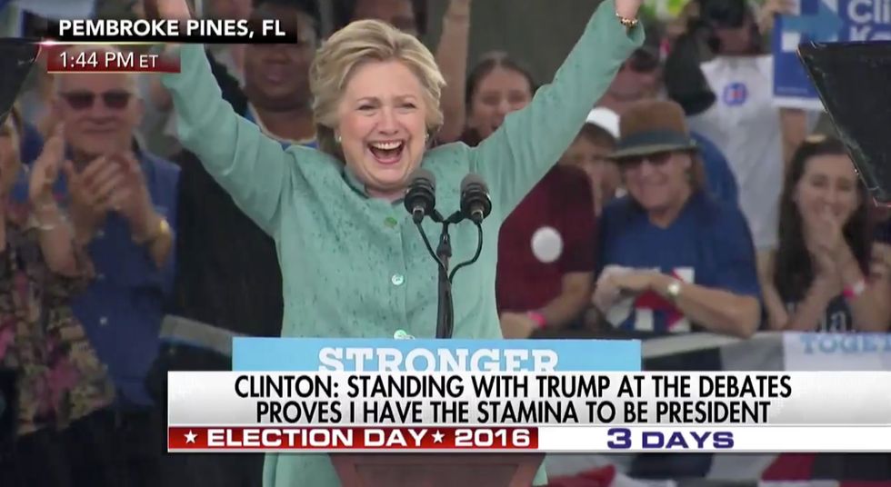 Watch: Mother Nature literally rains on Hillary Clinton's parade