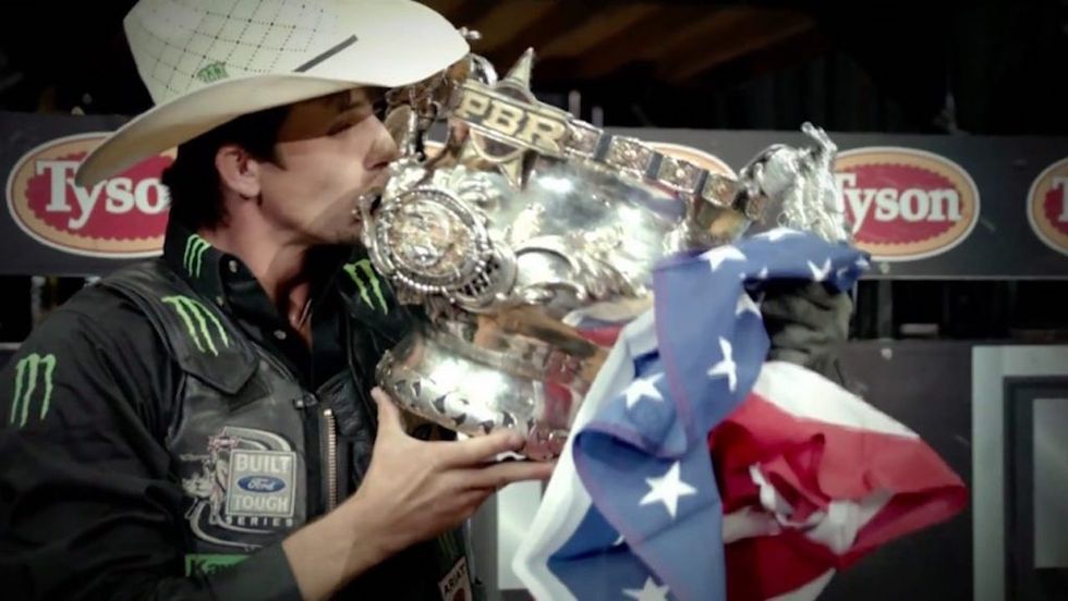 Try not to get emotional as 20,000 bull riding fans sing the 'Star Spangled Banner' a cappella