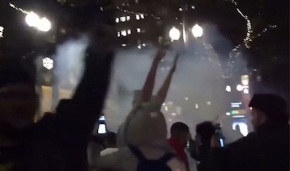 We reject the president-elect!': Anti-Trump protesters shut down interstates, smash windows