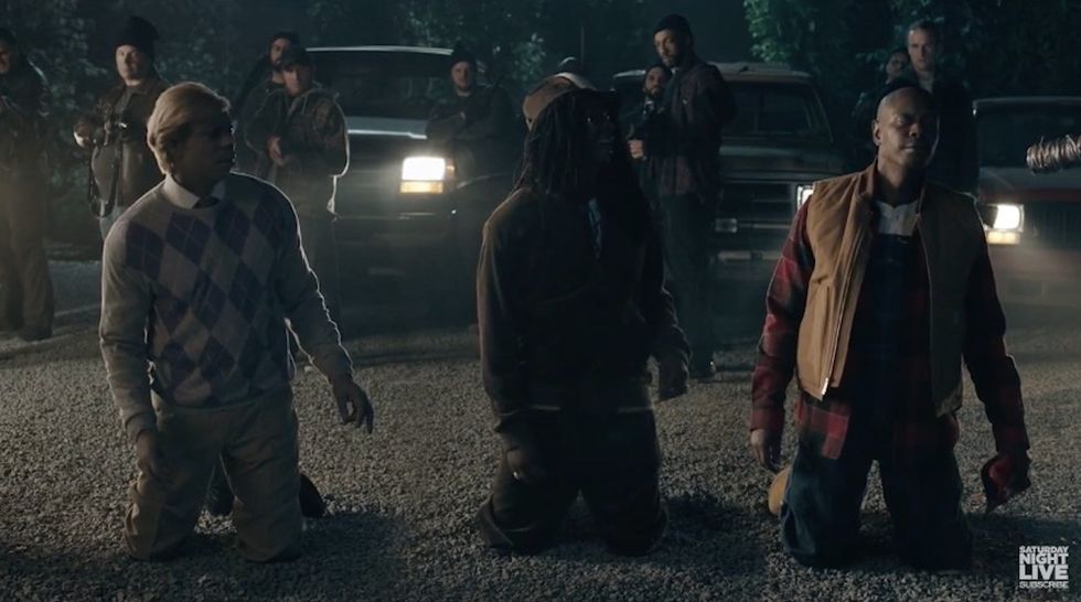 SNL's 'Walking Dead' spoof features Dave Chappelle with Dave Chappelle, Dave Chappelle, Dave C...