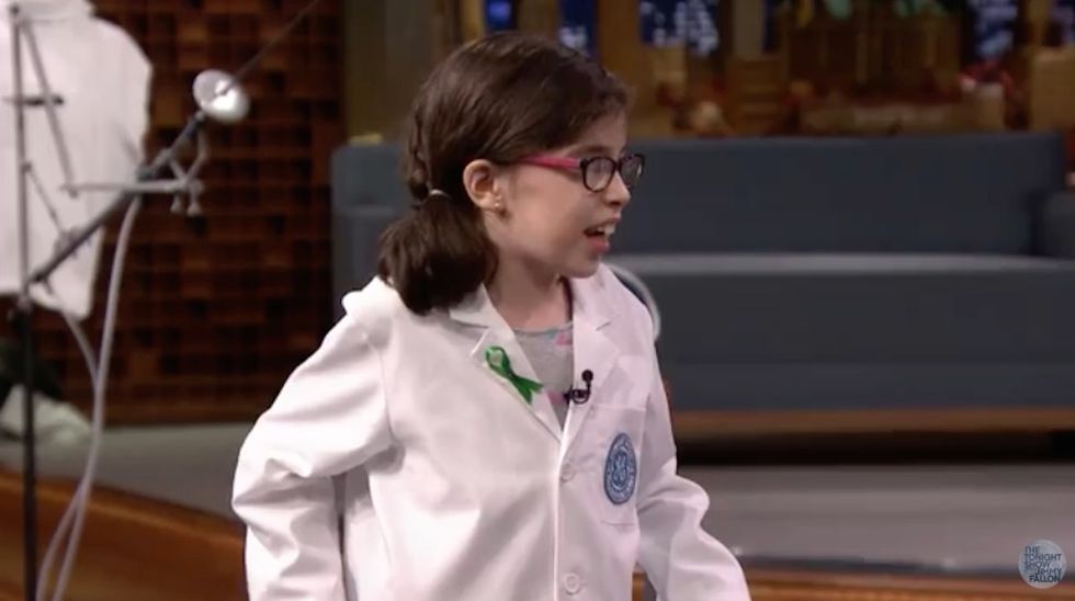 Ten-year-old with cerebral palsy has trouble climbing library steps — so she invents a solution