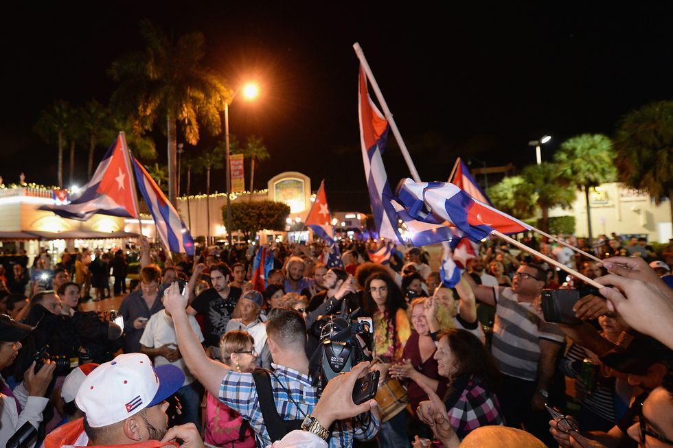 Cuban Americans in Miami celebrate the death of Fidel Castro