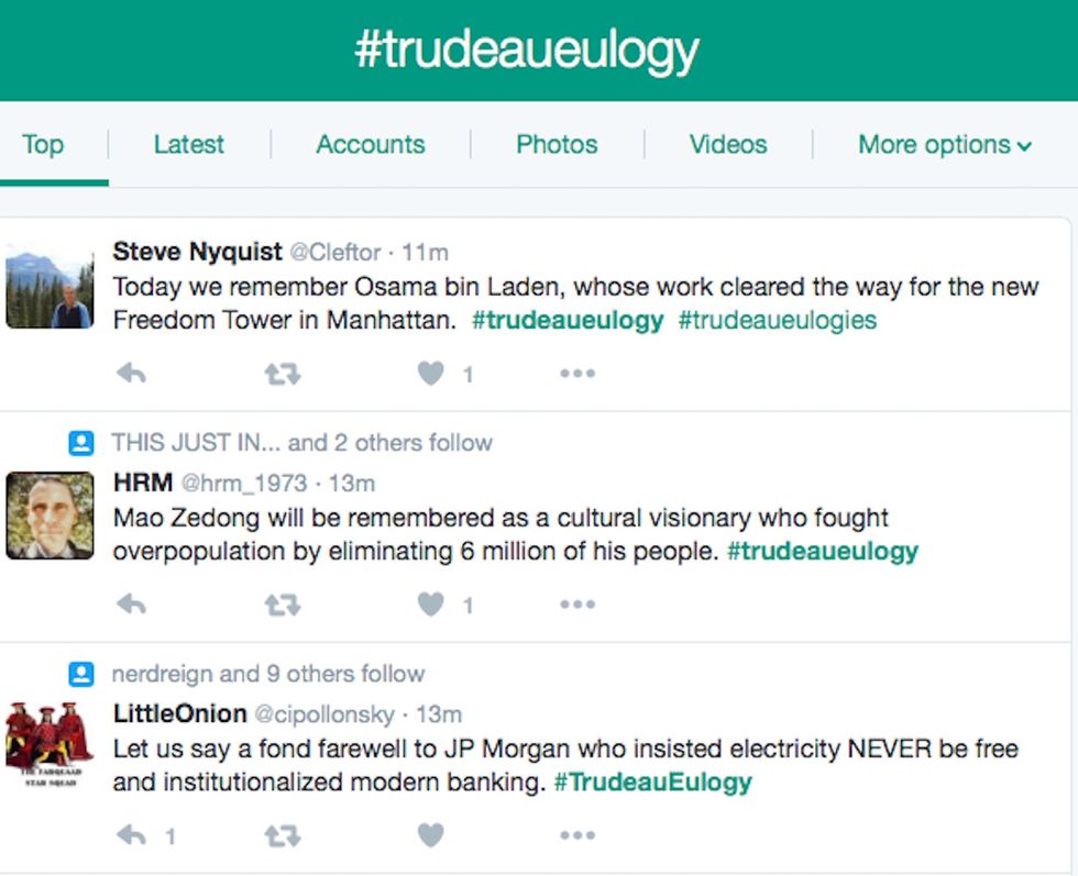 The best of #trudeaueulogy