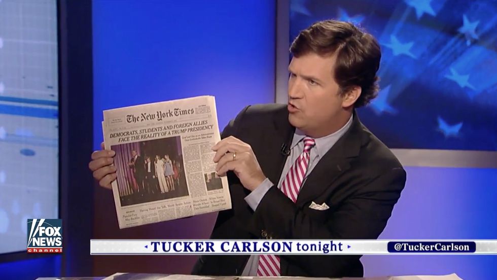 Tucker Carlson scolds NY Times editor over the paper's liberal bias