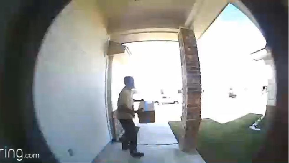Grinch caught on camera stealing Christmas from Texas family — but then something changes his mind