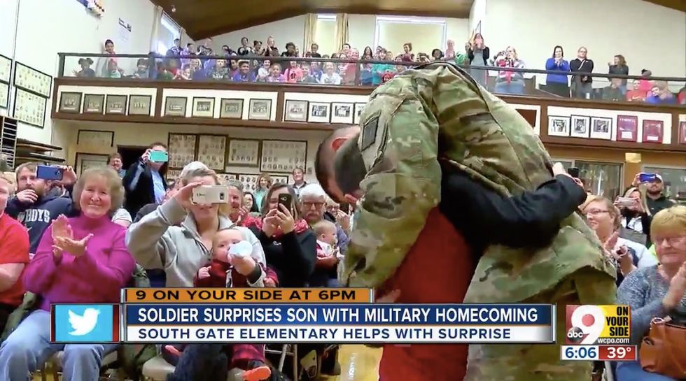 All this 9-year-old wanted for Christmas was for his soldier dad to return. Watch him get his wish.