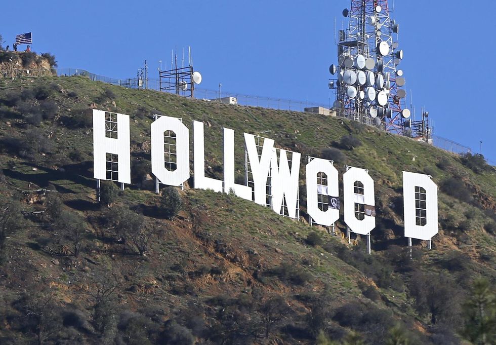 Vandal alters Hollywood sign to say 'Hollyweed' for New Years Eve prank