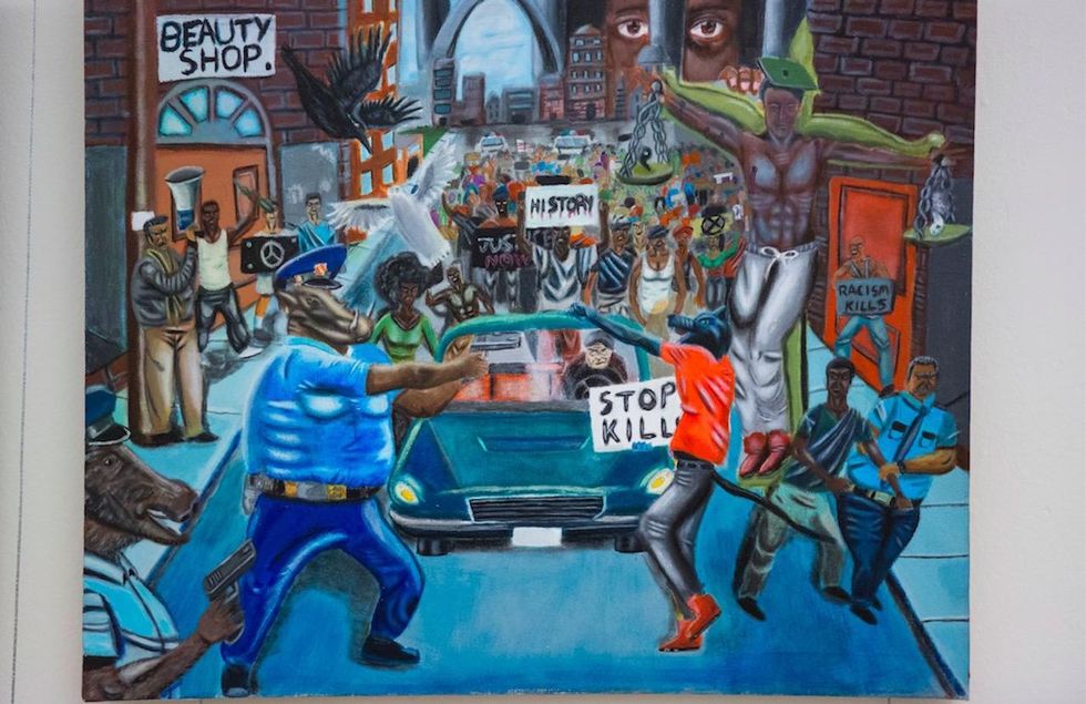 Cops-as-pigs painting rehung on Capitol Hill by Congressional Black Caucus — then taken down again
