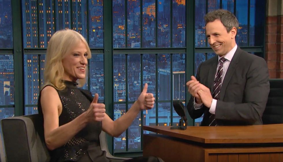 Seth Meyers grills Kellyanne Conway on 'Late Night' in combative interview
