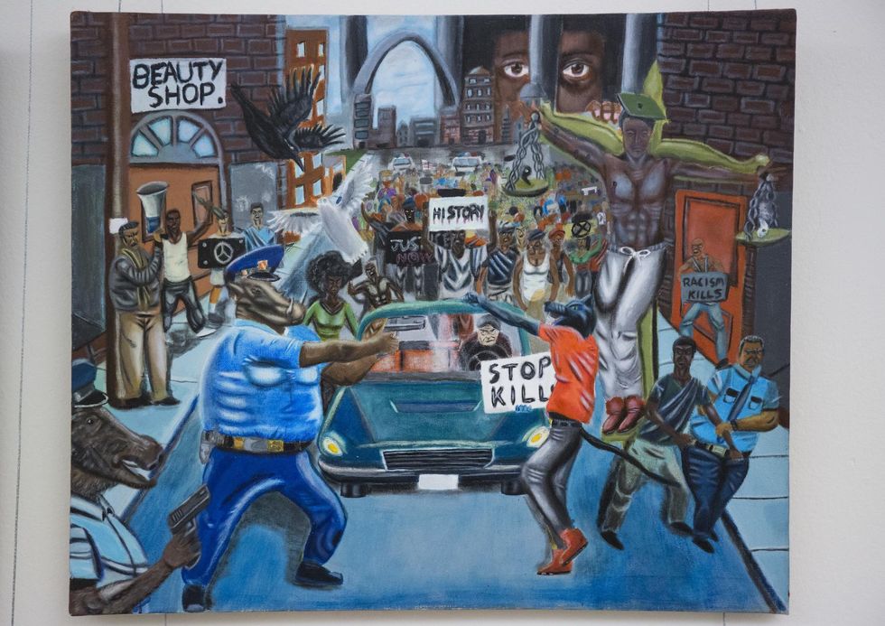 Architect of the Capitol says 'pig-cop' painting violates House rules, will be removed