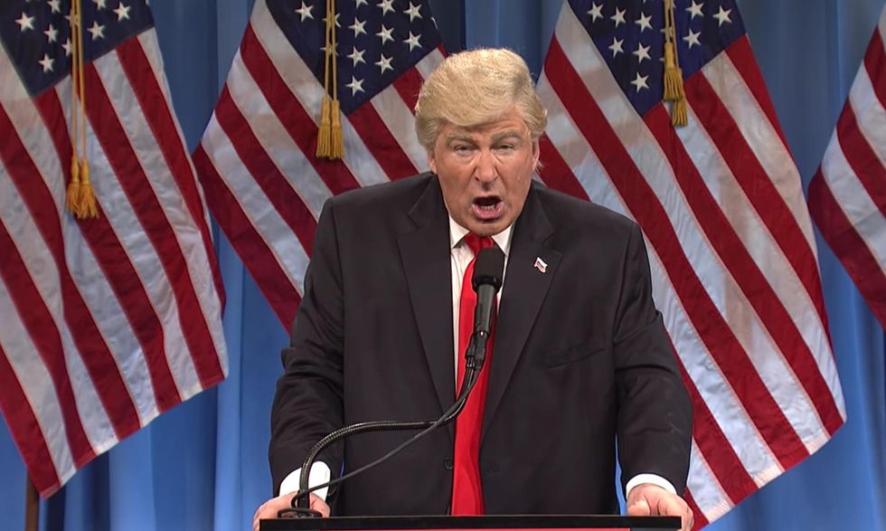 Watch: 'Saturday Night Live' parodies Trump press conference and skewers him over Russia allegations