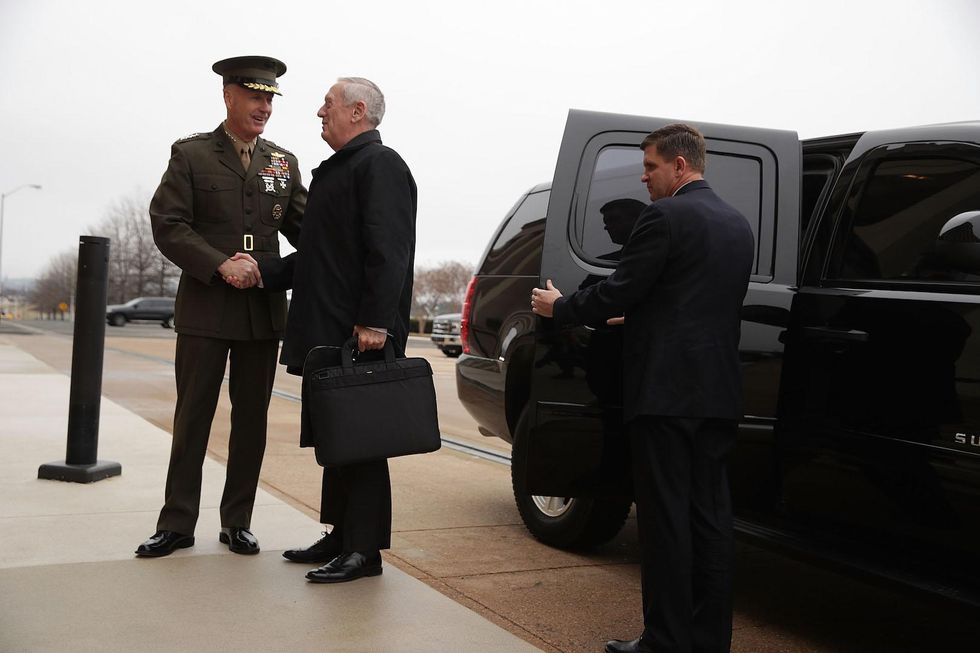 Mattis visits the Pentagon, hints at closer ties with intelligence agencies and State Department