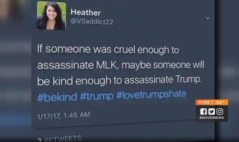 Her tweet wonders if 'someone will be kind enough to assassinate Trump' — and she pays dearly for it