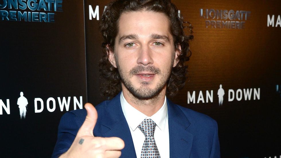 Actor Shia LaBeouf confronts alt-right activist at art installation