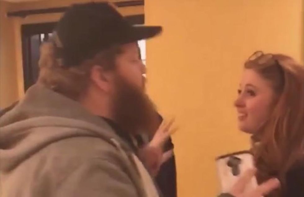 Unhinged liberal gets violent with conservative student: 'Why the f*** are you filming me?