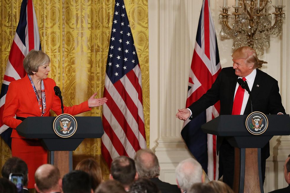 British reporter asks Trump about his 'alarming' statements. The president's reply prompts laughter.