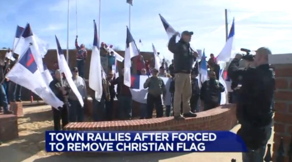 Watch: Small Mississippi town fights back after mayor forced to remove Christian flag