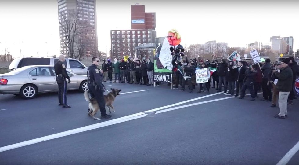 Anti-Trump protesters block ambulance with critically ill patient, forcing emergency work in traffic