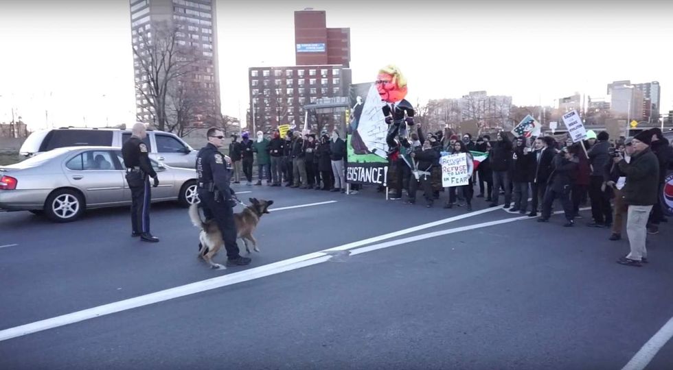 Anti-Trump protesters block ambulance with critically ill patient, forcing emergency work in traffic