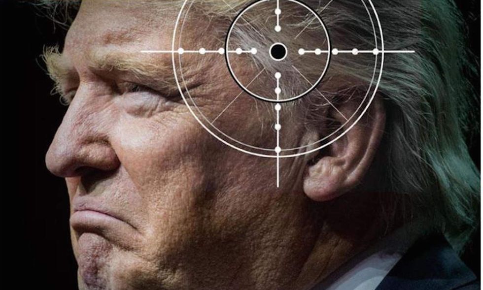 Irish magazine defends cover showing bullseye over Trump's head
