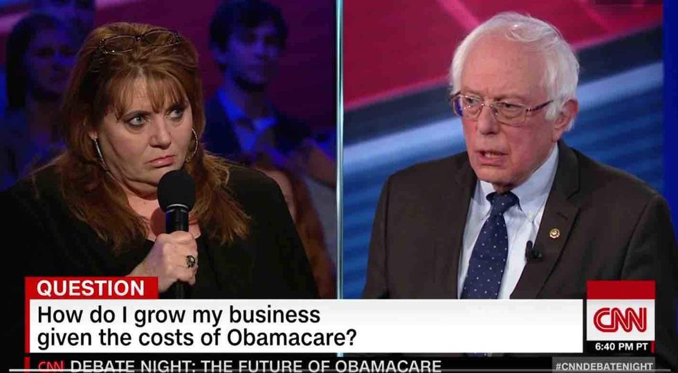 Sanders offers Texas small-business owner an answer on health care she 'will not be happy with