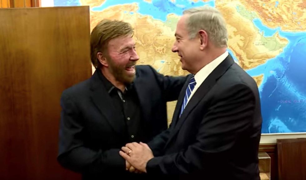 Netanyahu says Israel is 'indestructible' with Chuck Norris supporting it
