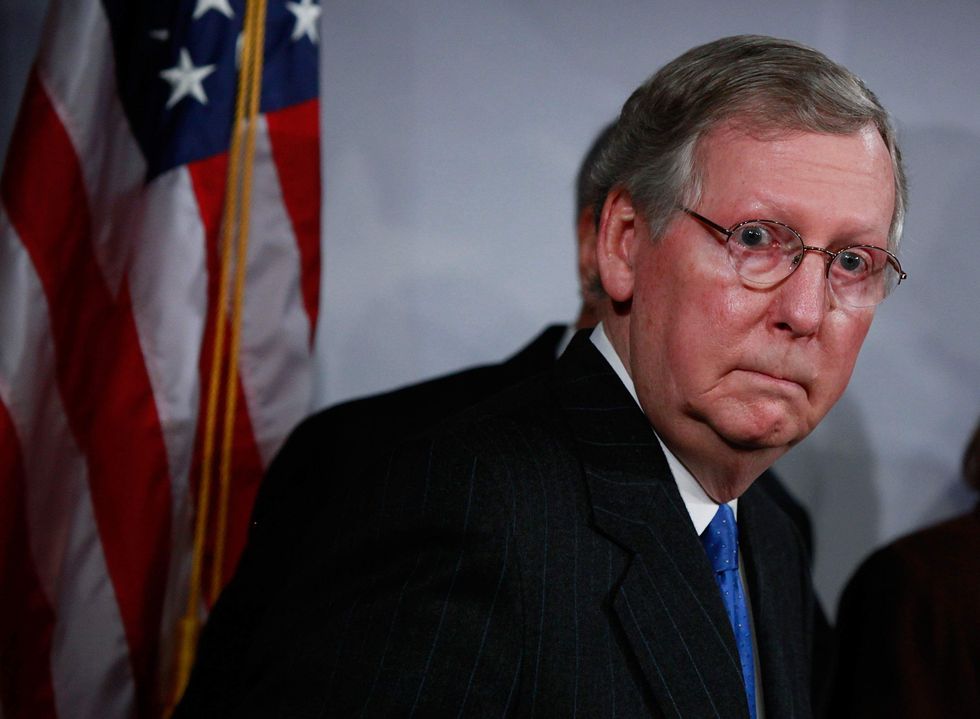 A mob has gathered outside of Mitch McConnell's Kentucky home