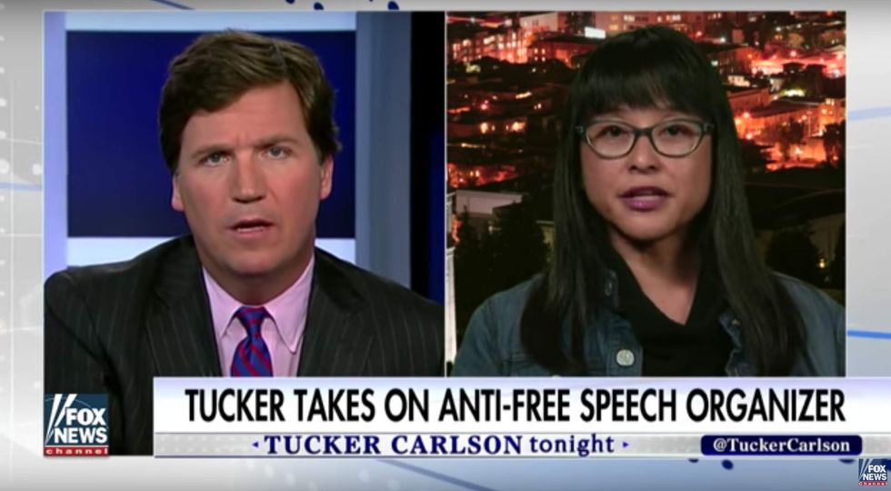 Watch: Tucker Carlson clashes with violent Berkeley protester who wants to 'shut down' free speech