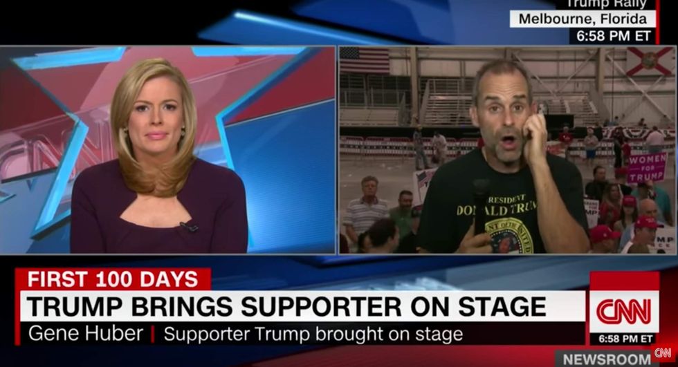 Watch: Man Trump pulled onstage at Florida rally says he salutes Trump cardboard cutout each day