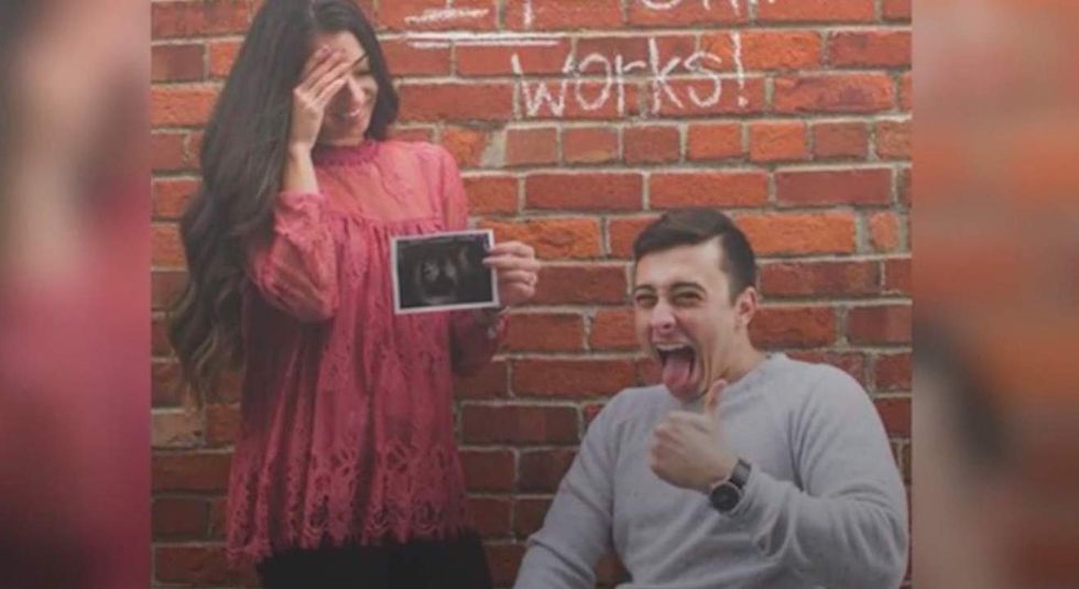 Paraplegic man and his fiancée announce pregnancy in hilarious viral photo