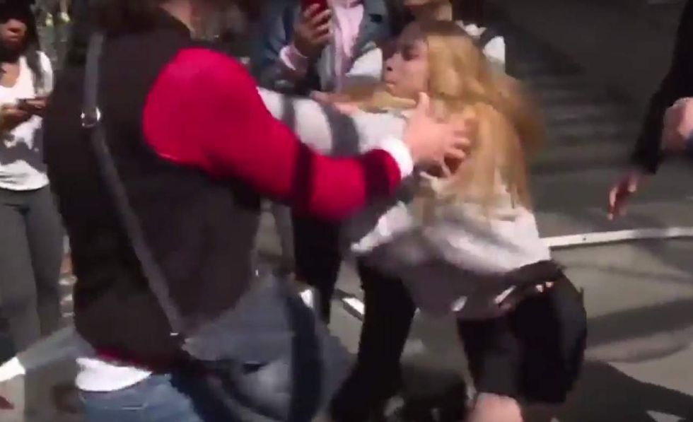 Trump supporter physically attacked outside Oscars — but she doesn't take it lying down