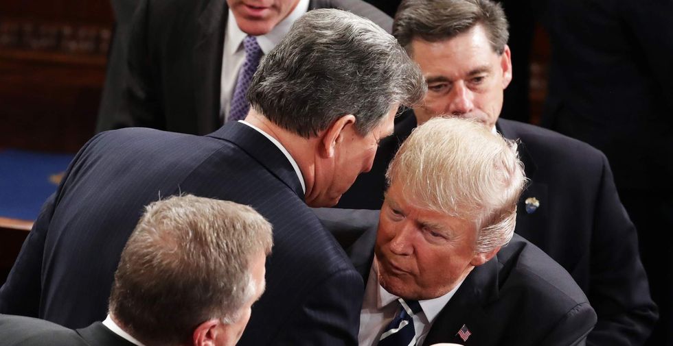 Hundreds of thousands of liberals sign petition to fire Dem senator after he hugged Trump