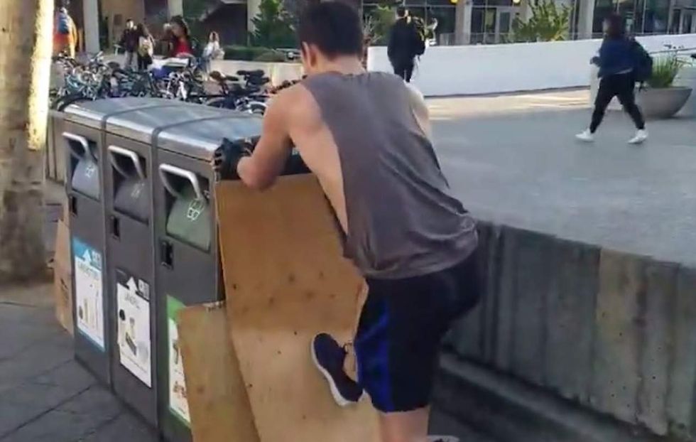 Left-wing vandals targeting Berkeley College Republicans — and right in front of their faces