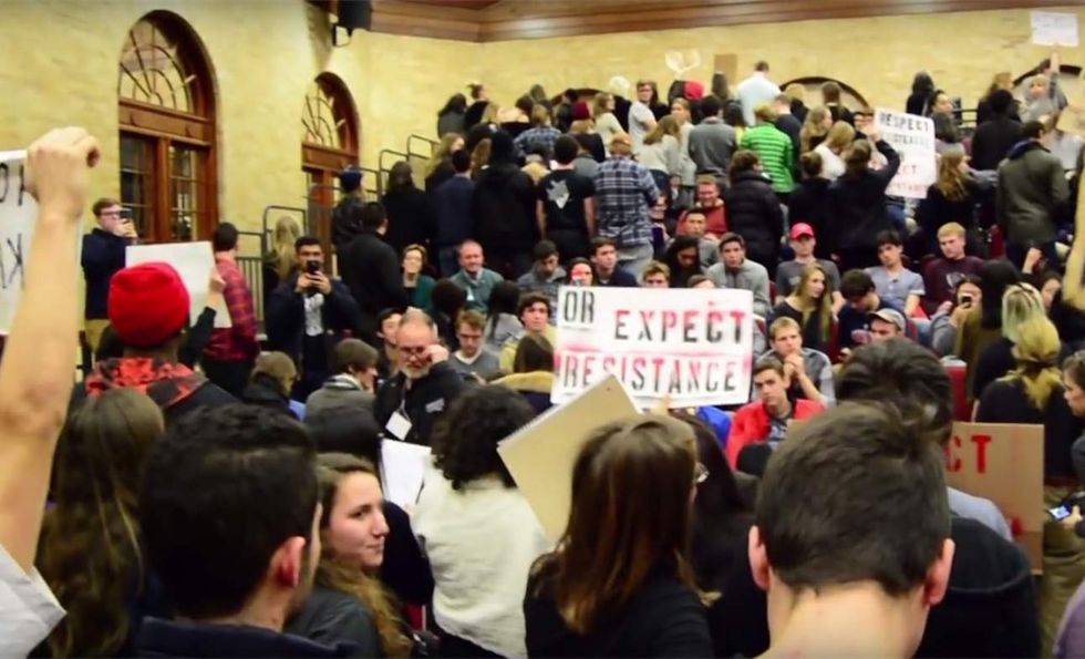 Liberal prof: Protesting 'thug' assaulted me after student shutdown of conservative author's talk