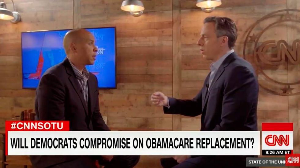 Watch: Dem Cory Booker whines GOP can’t ‘force’ Obamacare replacement ‘down our throats’