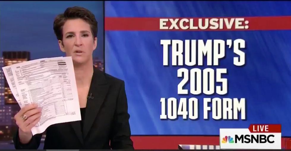 Trump pulled the rug from underneath Rachel Maddow's great big tax scoop