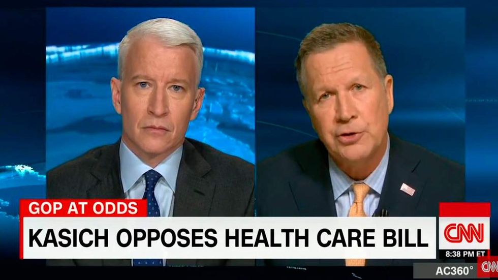 Watch: Republican Kasich hopes GOP health care bill fails, wants Dems to have more power