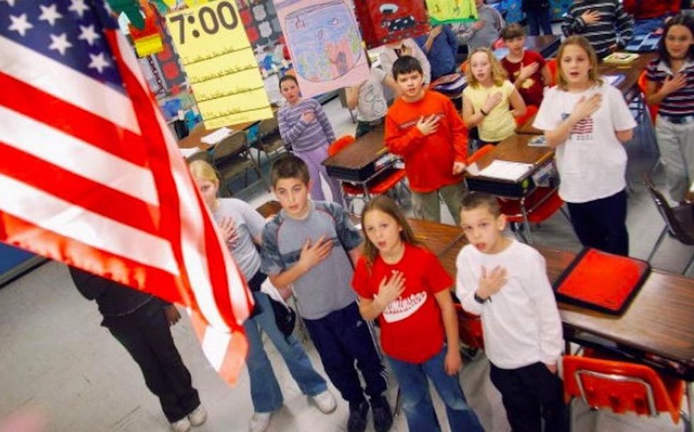Some parents upset that Pledge of Allegiance being recited at elementary school. Here's why.