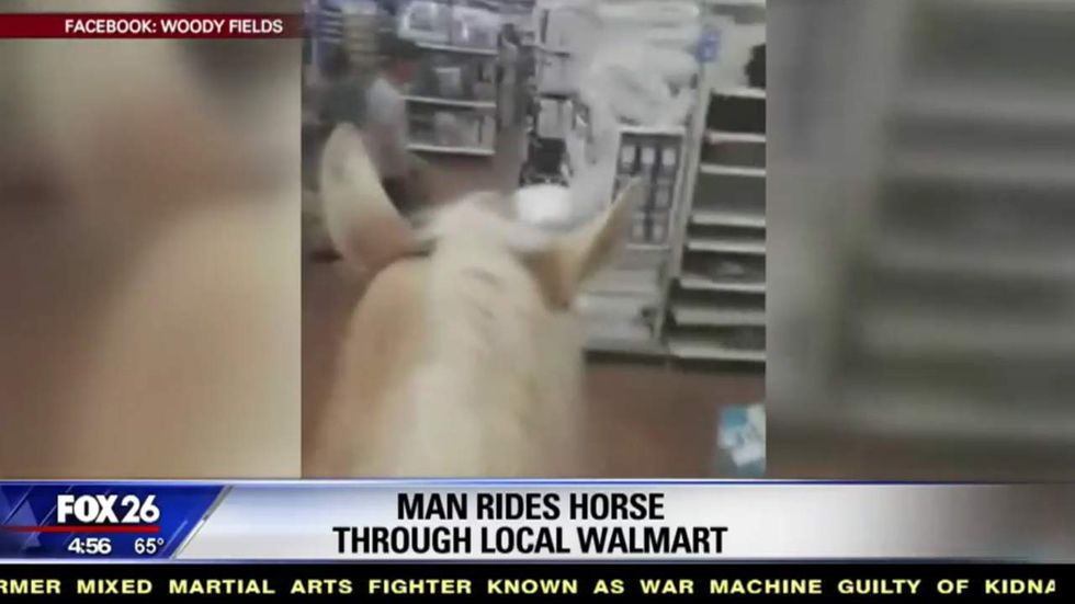 Watch: Texas cowboys ride horses through Walmart, security left dumbfounded
