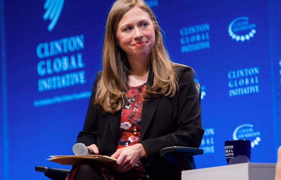 Chelsea Clinton angry over billboard saying 'it's OK to throw rocks at girls.' But there's one problem.