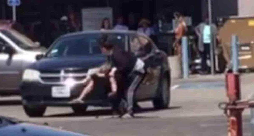 Parking lot rage caught on camera: Two women face off after fender bender