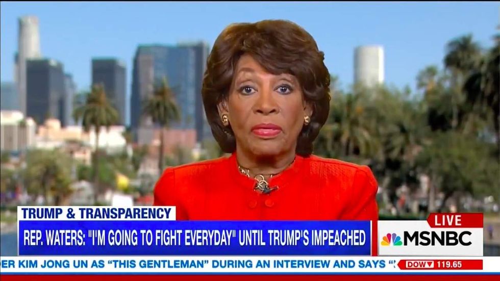 Maxine Waters tells MSNBC she’s never called for Trump’s impeachment hours after doing just that